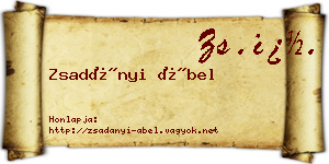 Zsadányi Ábel névjegykártya